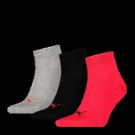 Puma unisex quarter plain 3p socks 39/42