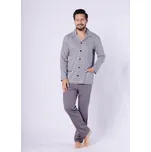 Pyžamo Hotberg 1748 Kamil long/r M-2XL rozepínací STEEL XL