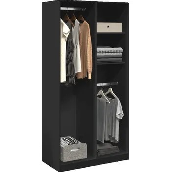 Organizace kuchyně zahrada-XL Šatní skříň černá 100 x 50 x 200 cm dřevotříska 3307766