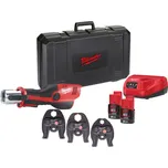 MILWAUKEE M12 HPT-202C V-SET aku radiální lis 12-40 mm, 19 kN, 12 V, 2x akumulátor 2,0 Ah, nabíječka, čelisti V 15-22-28 mm, kufr - doprava zdarma