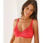 Sada 2 podprsenek ze strečového žerzeje s krajkou Tropea, jednobarevná + potisk puntíků, bez kostic růžová 75C