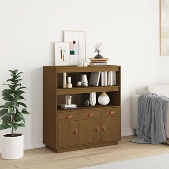 Organizace kuchyně Nábytek XL Skříň highboard medově hnědá 100x40x108,5 cm masivní borovice 820165