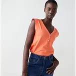 Top s výstřihem do V a madeirou oranžová 54