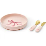 Silikonový jídelní set Elodie Details - Rosy Bow