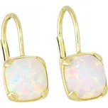 Goldstore Zlaté náušnice bílý Opál Váha: 1.95 g