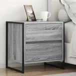 Noční stolek se zásuvkou 2 pcs Šedá Sonoma 50 x 39.5 x 50 cm