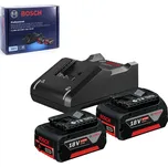 Aku set BOSCH GBA 2×4Ah + GAL 18V-40, 18V
