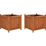 Vyvýšené záhony 2 ks 50 x 50 x 50 cm jedlové dřevo