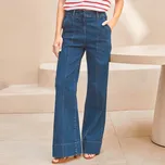 Široké zvonové džíny modrá 50