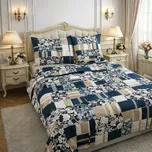 Francouzské bavlněné povlečení - Ornamentální modrá