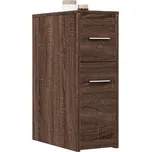 Úzká koupelnová skříňka na kolečkách hnědý dub kompozitní dřevo