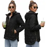 Dámská prošívaná přechodová bunda s odepínací kapucí černá TY5625 - XL