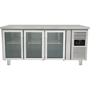 DASgastro Chladicí stůl se 3 skleněnými dvířky
