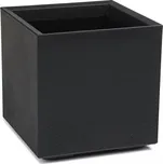 Plastový květináč Karo eco recycled beton 400x400 mm, černý, sada 2ks