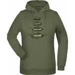 Dámská mikina s kapucí NA VELIKOSTI OPRAVDU ZÁLEŽÍ (merch Tankista) - olivová