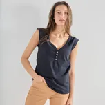 Top s výstřihem do V a madeirou černá 38/40