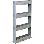 Regál na kolečkách - 4 police šedý