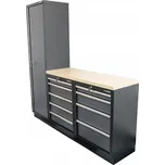 SET Sestava 3 ks dílenského nábytku SET-CA01012 s dřevěnou pracovní deskou