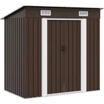 Zahradní domek na nářadí hnědý 194 x 121 x 181 cm ocel