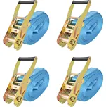 Ráčnové upínací pásy, 4 ks, 4 tuny, 8mx50mm, modré