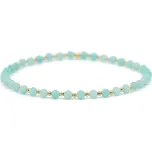 7 Angelic Eyes Amazonitový náramek se 14 kt zlatými kuličkami Délka: 17 cm