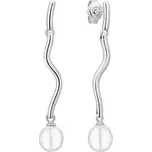 Gaura Pearls Stříbrné náušnice visací perly SK26104EW