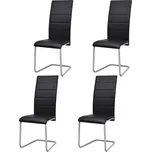 Konzolové jídelní židle 4 ks černé umělá kůže