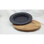 LAVA METAL Litinová ozdobná mísa oválná 21x16 cm s dřevěným podstavcem Turecko