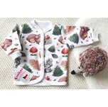 AMÁLKA Propínací kabátek teplákovina, zvířátka v lese Velikost: 74