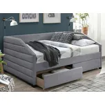 Čalouněná postel Nadia Velvet 120x200 se zásuvkami šedá