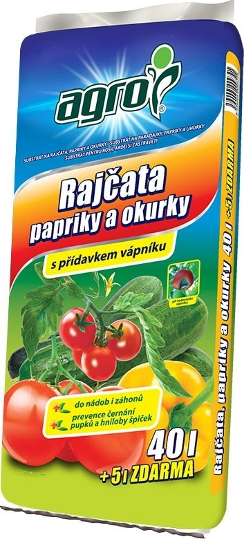 AGRO Substrát pro rajčata, papriky a okurky 40 + 5 l ZDARMA