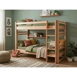 Buková patrová postel Lucas 90x200 cm Moření: Třešeň, 90x200 cm