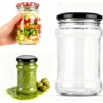 Sklenice 30 ks Sklenice 315 ml se šroubovacím uzávěrem Zavařovací Sklenice na zavařeniny povidlo med