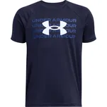 Dětské Tričko s krátkým rukávem UNDER ARMOUR UA B TECH WM LOGO SS 1386819-410 – Tmavě modrá 127-137