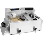 HENDI Fritéza Profi Line digitální s výpustí - 2x 8 l, Profi Line, 16L, 230V/7000W, 605x515x(H)350mm | HENDI, 207376