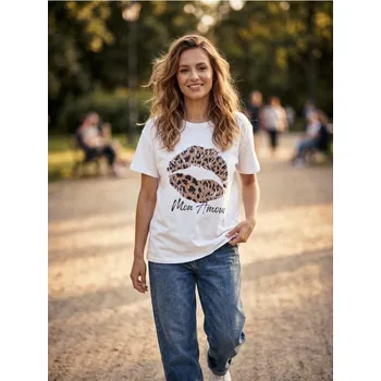 Dámské tričko Sinsay - Tričko s zvířecím potiskem - bílá - 872GS-00X - 872GS-00X-L