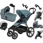 Akční set MAX THULE Urban Glide 4-wheel + Cybex + univerzální příslušenství, mid blue magnetic buckle