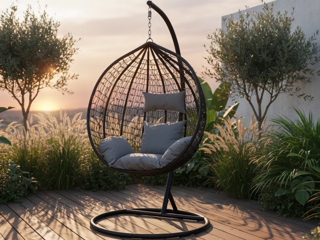 Závěsné křeslo Izeda, černé