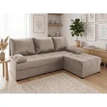 Krémová rozkládací rohová pohovka ZENA, oboustranná