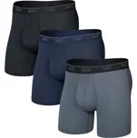 pánské boxerky 3 kusy SAXX QUEST QUICK-DRY MESH BOXER BRIEF FLY 3PK, black/turbulence/maritime - M