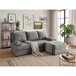 Světle šedá rozkládací rohová pohovka ZENA, oboustranná