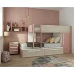 Patrová postel se skříni a šuplíky Cascina - Antique pink