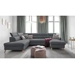 Rozkládací sedačka Simone, levé provedení, tmavě šedá, 321 cm, 82 cm, 95 cm