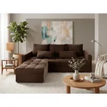 Hnědá rozkládací rohová pohovka ZENOVA 220x140 cm, oboustranná