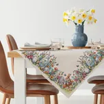 VELIKONOČNÍ GOBELÍNOVÝ UBRUS BUNNY 100X100 CM VZOROVANÁ