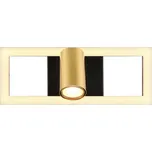 Nástěnné LED Svítidlo Marrie, opál, černá, barvy mosazi, 15 cm, 35 cm, 13 cm