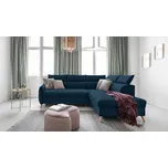 Rozkládací sedačka Simone, pravé provedení, tmavě modrá, 253 cm, 82 cm, 95 cm