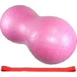 MERCO Míč gymnastický balanční gymball Peanut růžový set s gumou