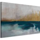 Malba na plátně Golden Grasses, modrá, barvy zlata, 90 cm, 60 cm, 1,2 cm