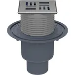 HL podlahová vpust DN50/75/110, svislý odtok, z.u. Primus blue (suchý sifon), 121x121 mm, Klick-Klack/115 x 115 mm mřížka Nil, nerez (HL310Prblue-3124)